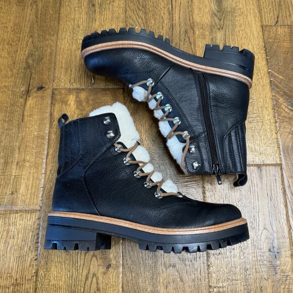 INDIGO RD. Iririe Faux-Fur Hiker Sherpa Booties Women’s Size 7 Boots Combat - Picture 4 of 7